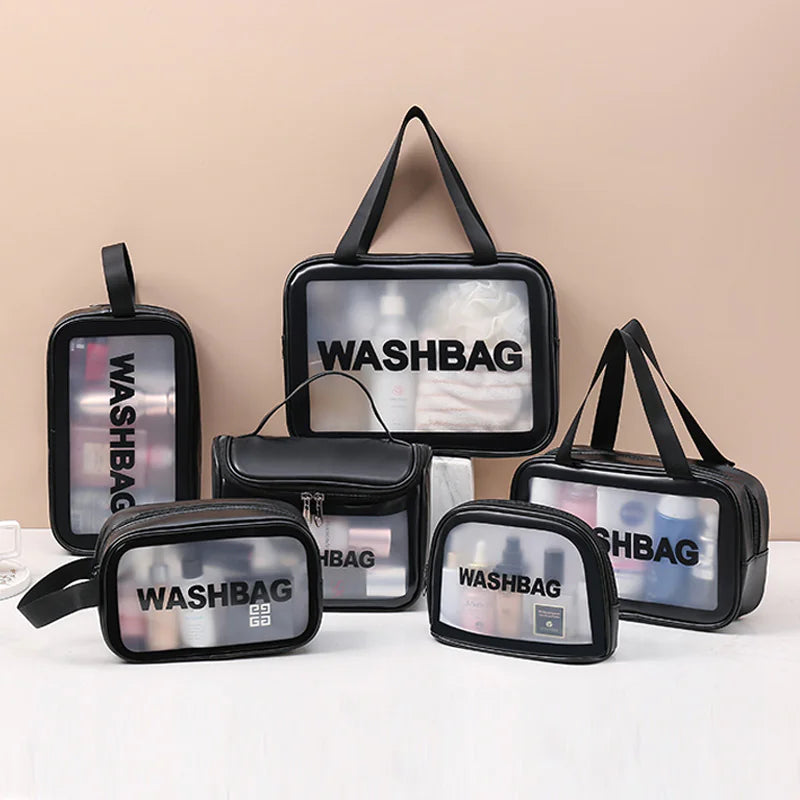 Transparent Makeup and Wash Bag Set